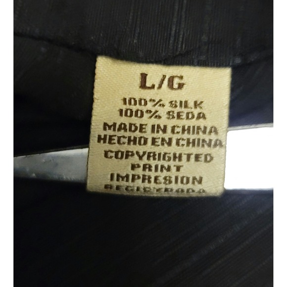 NWT Jamaica Jaxx Men's L/G Black Floral Hawaiian 100% Silk Button-Up Shirt - Picture 7 of 13